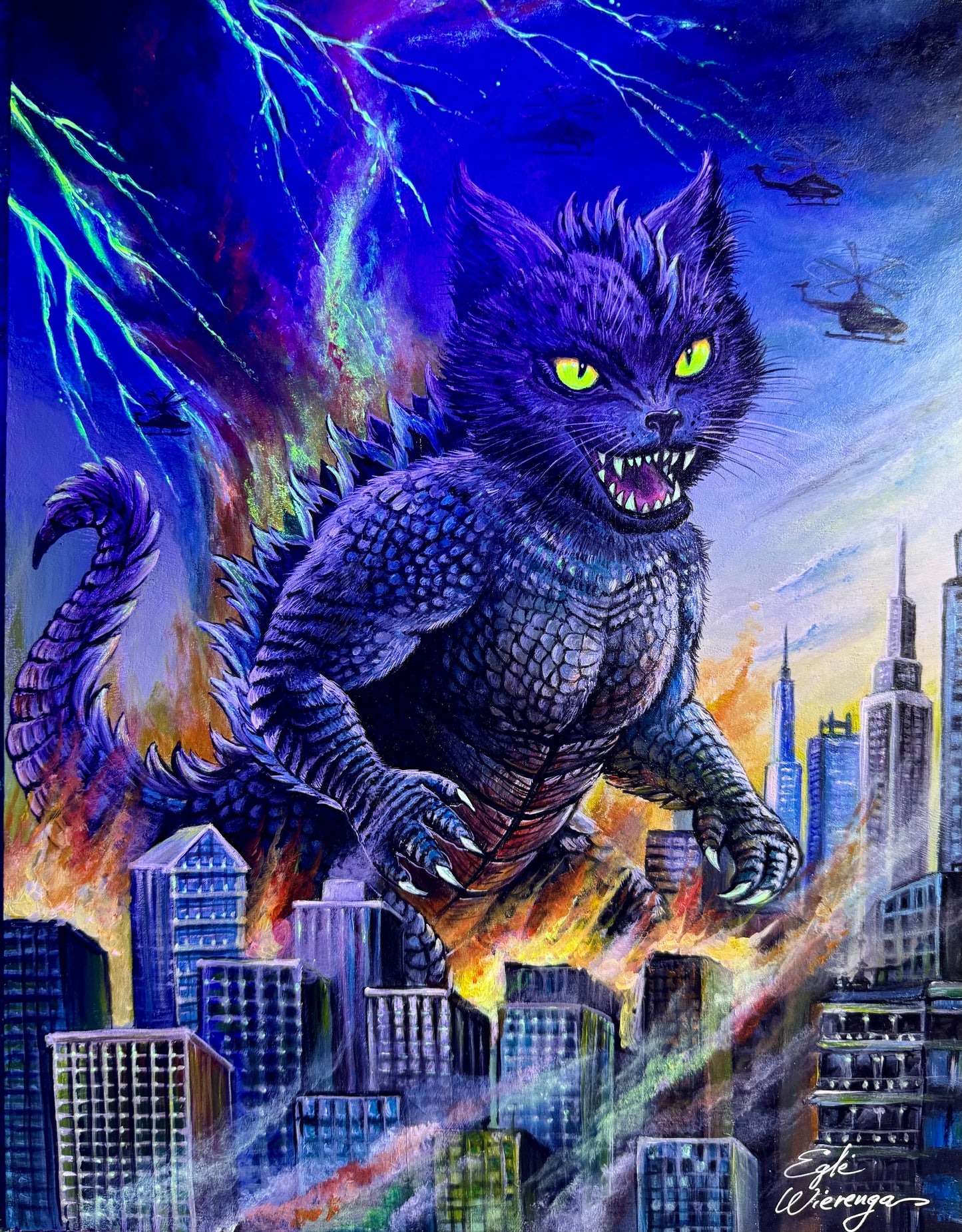 Original Painting "Catzilla"
