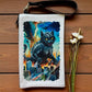 Linen Wallet "Catzilla" (image on both sides)