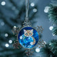 ORNAMENT 3"x 3" Silver Snowflake "It's a Cat's world" (Image on both sides)
