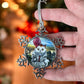 ORNAMENT 3"x 3" Silver Snowflake "KittyWise" (Image on both sides)