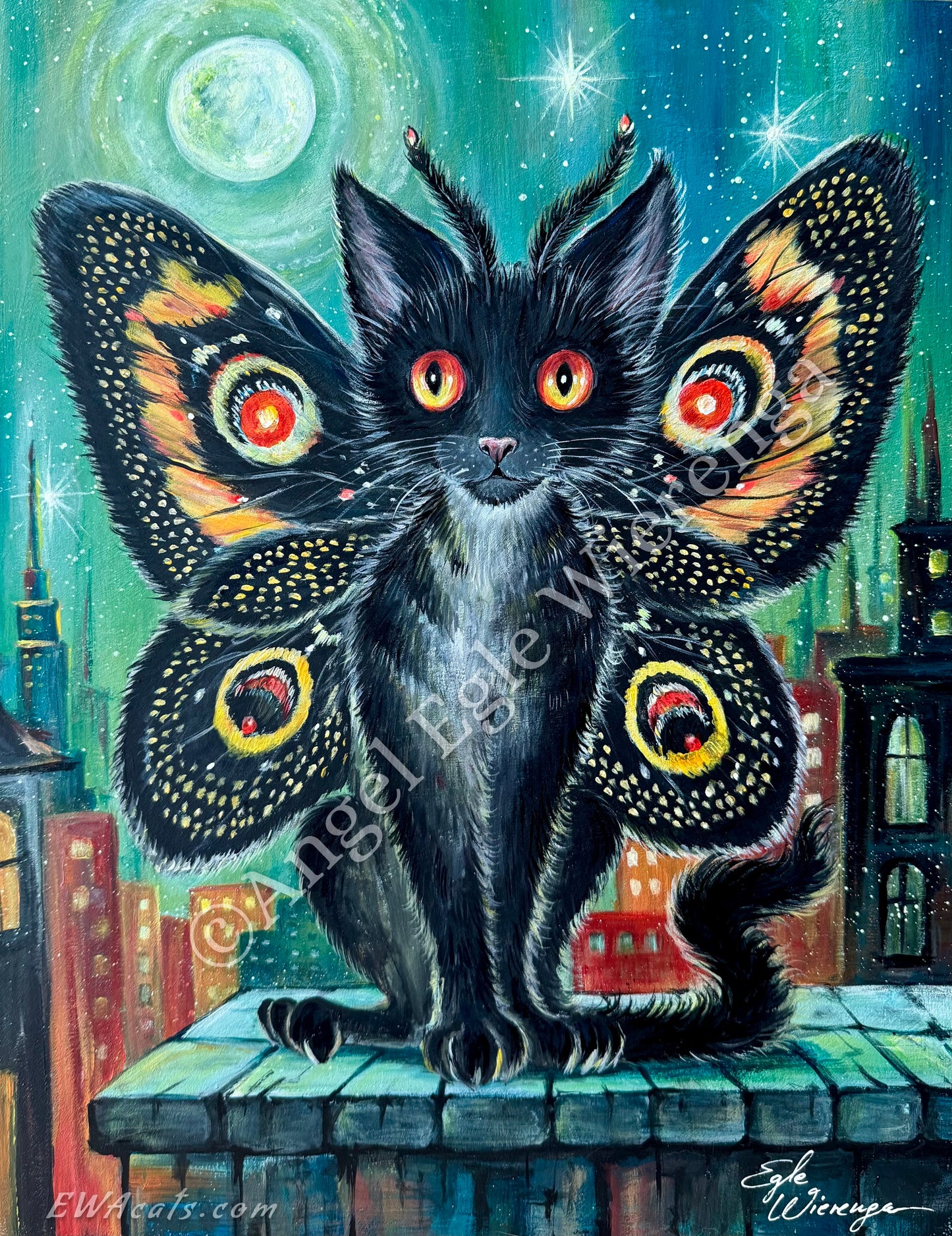 Original Painting "Mothmeow"