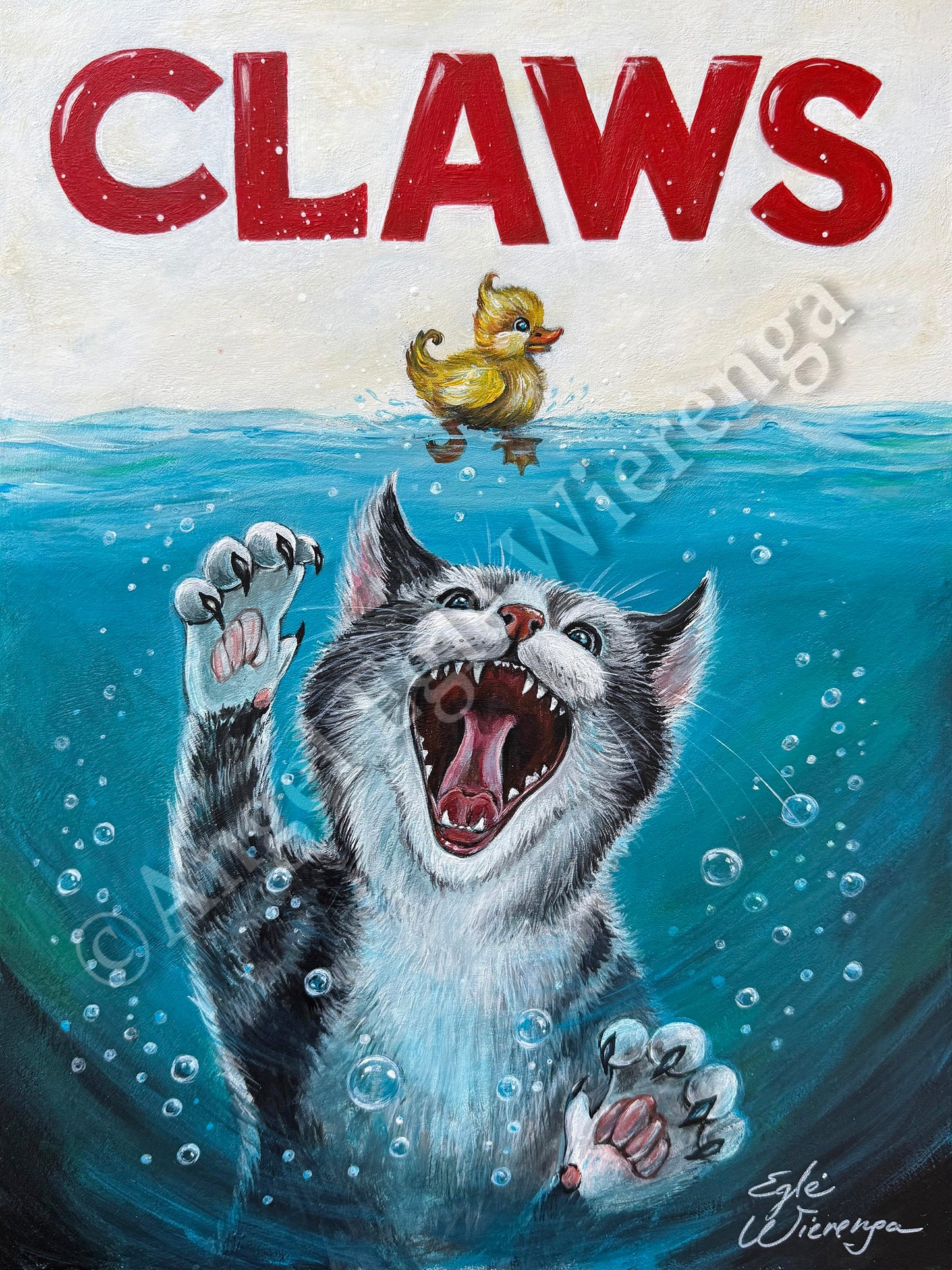 SUPREME MASTER CANVAS  "Claws" Inspired by movie Jaws, Limited to 5!