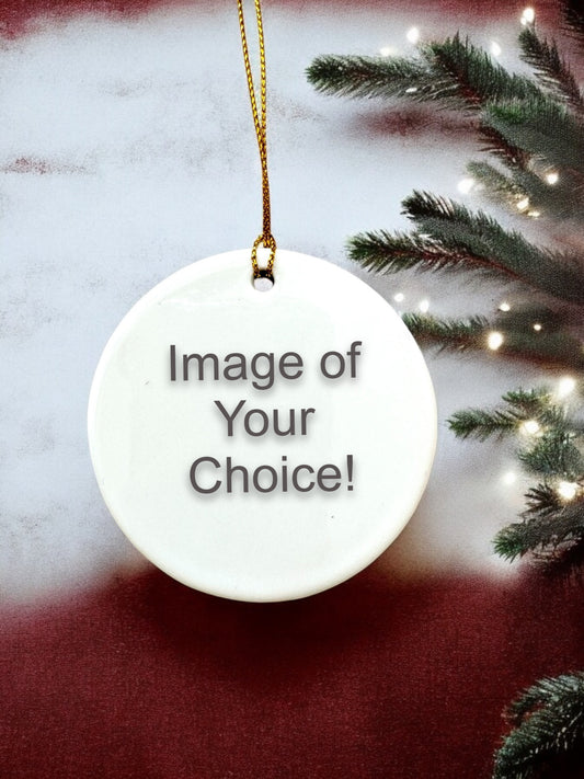 ORNAMENT Porcelain 3"x 3" Round, Choose Any Image from My Entire Shop!