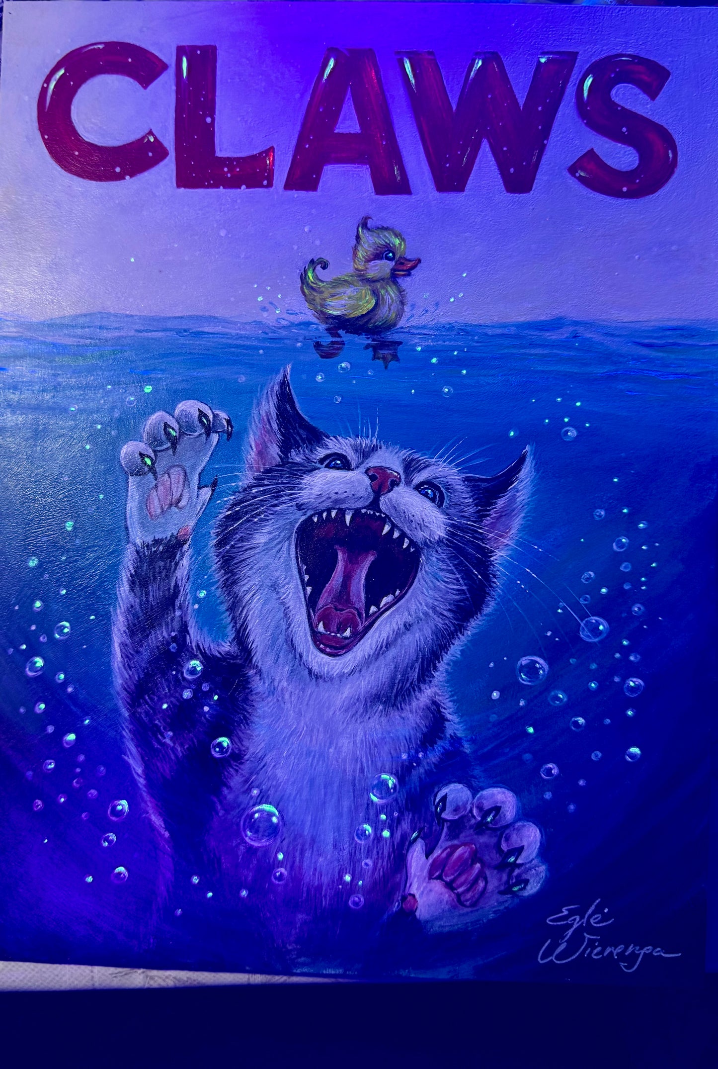 SUPREME MASTER CANVAS  "Claws" Inspired by movie Jaws, Limited to 5!