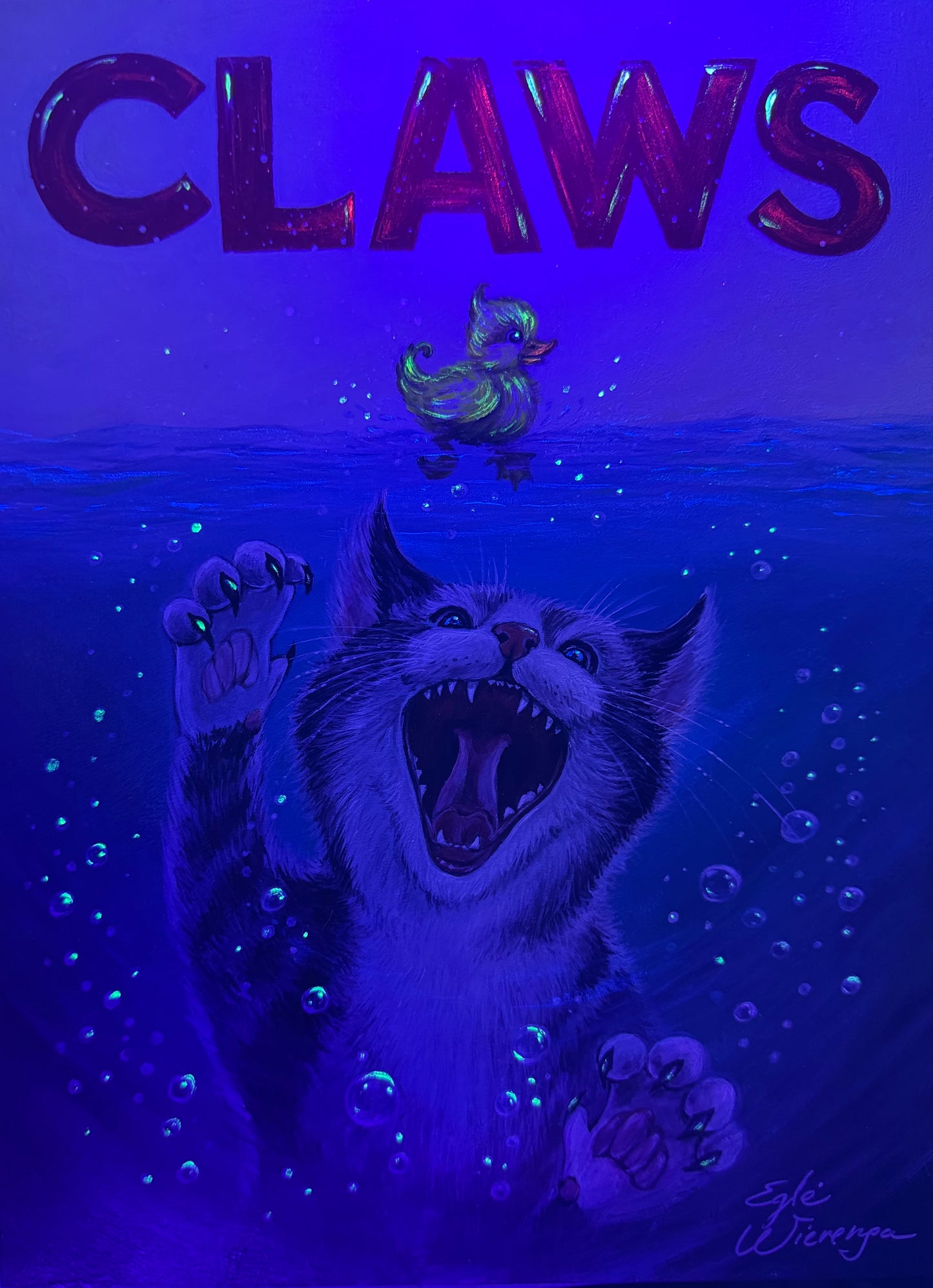 SUPREME MASTER CANVAS  "Claws" Inspired by movie Jaws, Limited to 5!