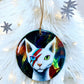 ORNAMENT Porcelain 3"x 3" Round "Ziggy Starpaws"