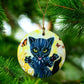 ORNAMENT Porcelain 3"x 3" Round "Kitty Panther"