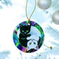 ORNAMENT Porcelain 3"x 3" Round "Purrfect Harmony"