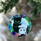 ORNAMENT Porcelain 3"x 3" Round "Purrfect Harmony"