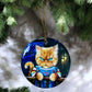 ORNAMENT Porcelain 3"x 3" Round "Good kitty"