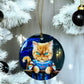 ORNAMENT Porcelain 3"x 3" Round "Good kitty"