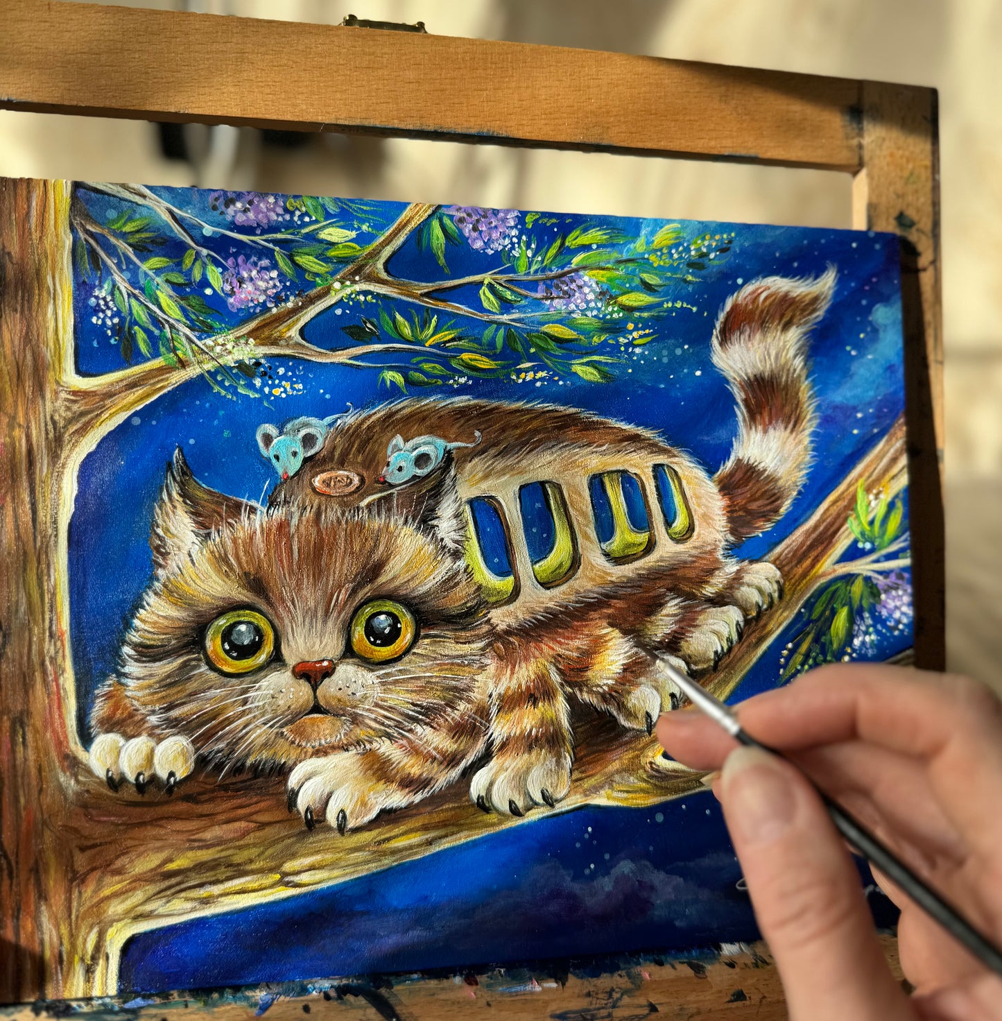 Original Painting "Catbus" (Inspired by Studio Ghibli film My Neighbor Totoro)