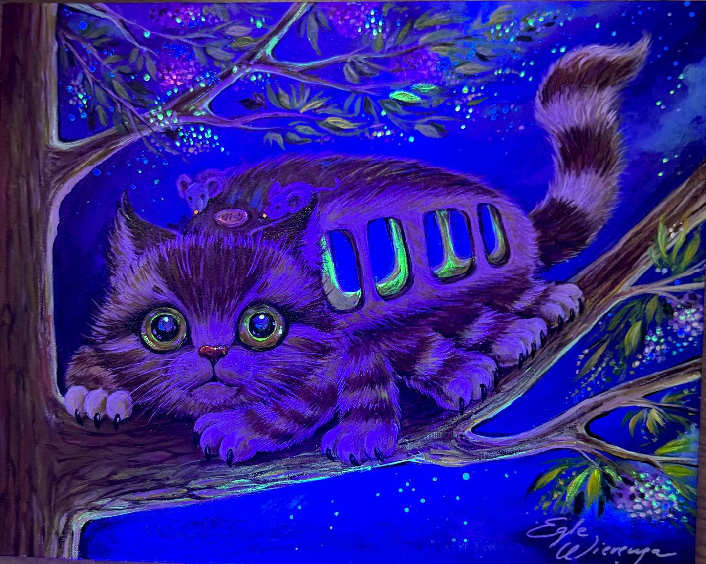 SUPREME MASTER CANVAS "Kittybus"  Limited to 5 only! (Inspired by Studio Ghibli film My Neighbor Totoro)