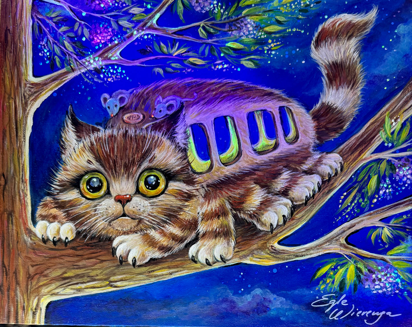 SUPREME MASTER CANVAS "Kittybus"  Limited to 5 only! (Inspired by Studio Ghibli film My Neighbor Totoro)