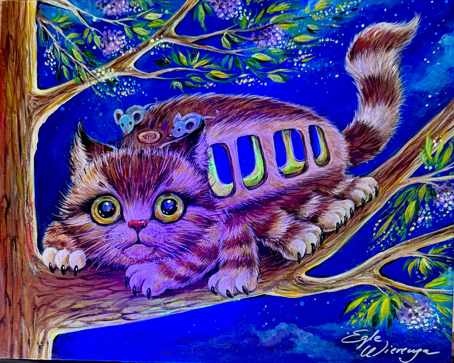 SUPREME MASTER CANVAS "Kittybus"  Limited to 5 only! (Inspired by Studio Ghibli film My Neighbor Totoro)