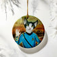 ORNAMENT Porcelain 3"x 3" Round "Live Long and Purr"