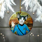 ORNAMENT Porcelain 3"x 3" Round "Live Long and Purr"