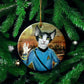 ORNAMENT Porcelain 3"x 3" Round "Live Long and Purr"