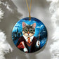 ORNAMENT Porcelain 3"x 3" Round "Harry Catter"