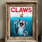 Original Painting "Claws" Inspired by movie Jaws, Glow in black light and in the dark