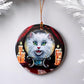 ORNAMENT Porcelain 3"x 3" Round "Meowdame Leota"