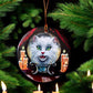 ORNAMENT Porcelain 3"x 3" Round "Meowdame Leota"