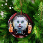 ORNAMENT Porcelain 3"x 3" Round "Meowdame Leota"