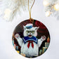 ORNAMENT Porcelain 3"x 3" Round "Stay Fluff"