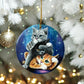 ORNAMENT Porcelain 3"x 3" Round "Three Wise Kitties"