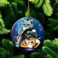 ORNAMENT Porcelain 3"x 3" Round "Three Wise Kitties"