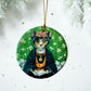 ORNAMENT Porcelain 3"x 3" Round "Frida Calico"