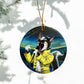 ORNAMENT Porcelain 3"x 3" Round "I Meow to Brake Free!"