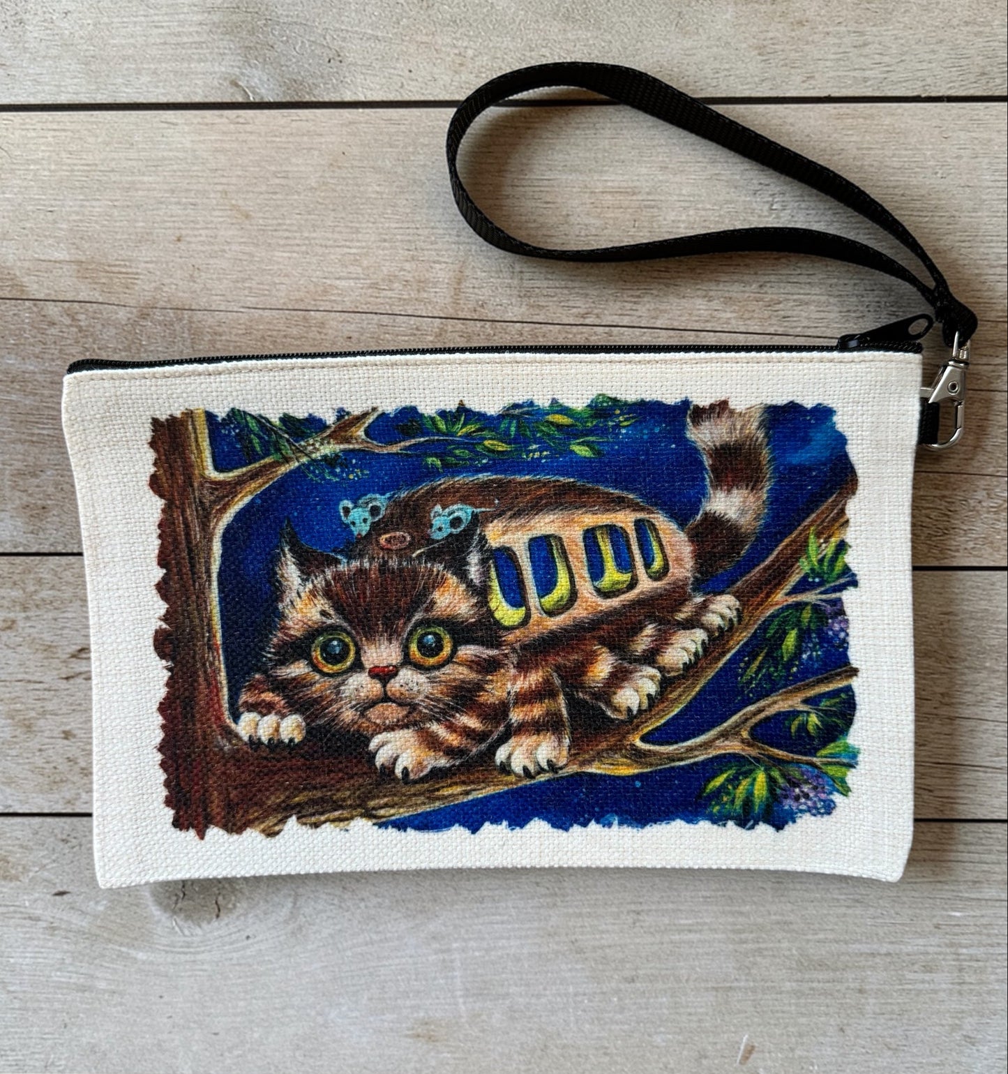 Linen Wallet "Kitty Bus"