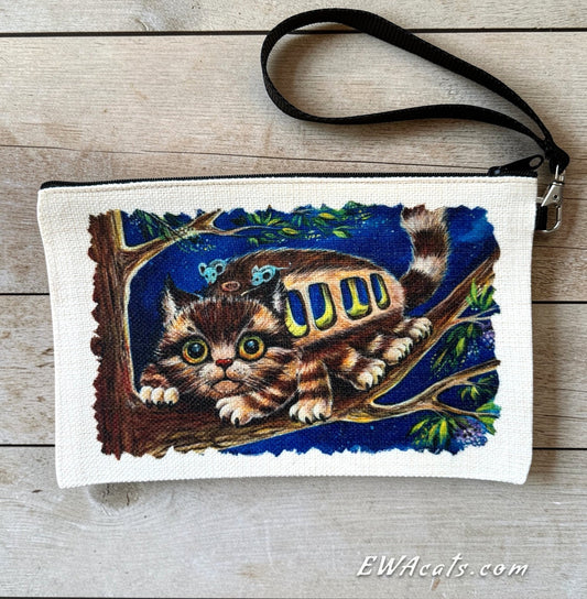 Linen Wallet "Kitty Bus"
