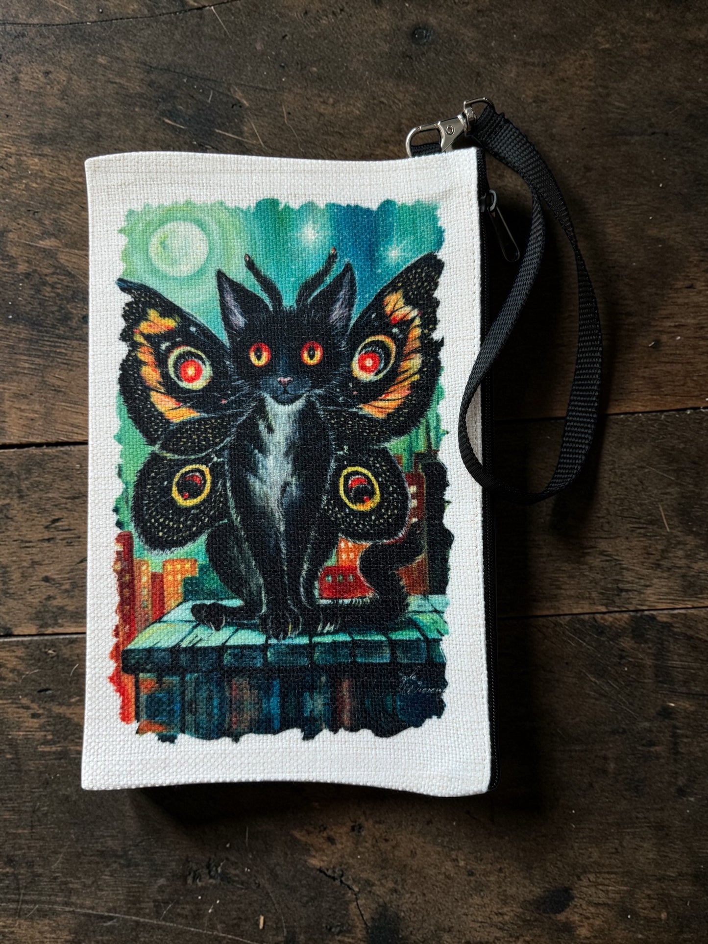 Linen Wallet "Kitty Bus"