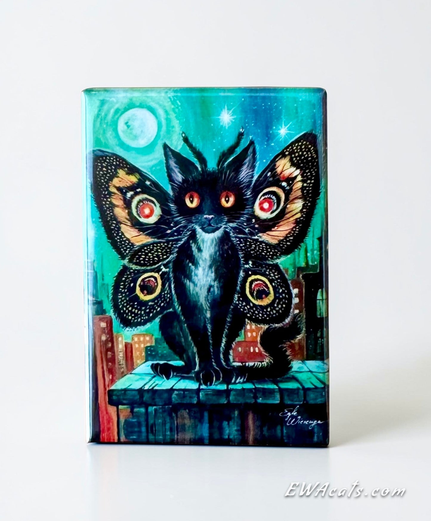 MAGNET 2"x 3" Rectangle "Moth Meow"