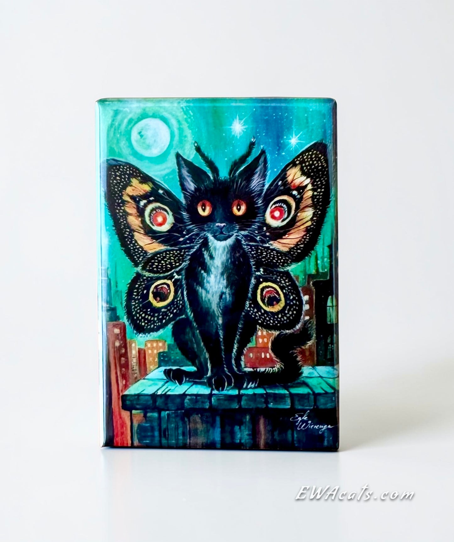 MAGNET 2"x 3" Rectangle "Moth Meow"