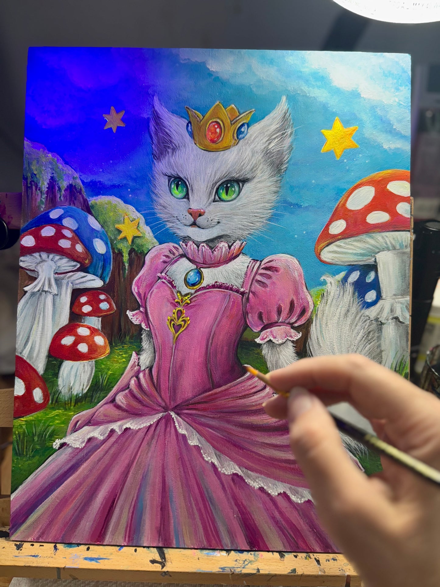 Original Painting "Purrincess Peach"