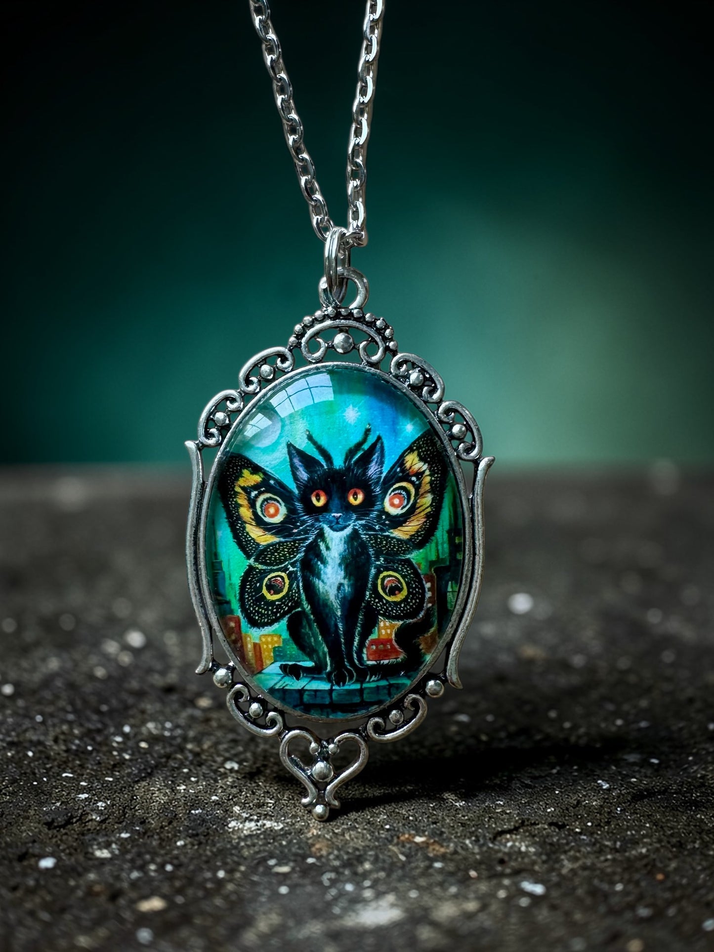 Necklace "Moth Meow"