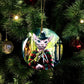 ORNAMENT Porcelain  3"x 3" Round "Freddy Kat"