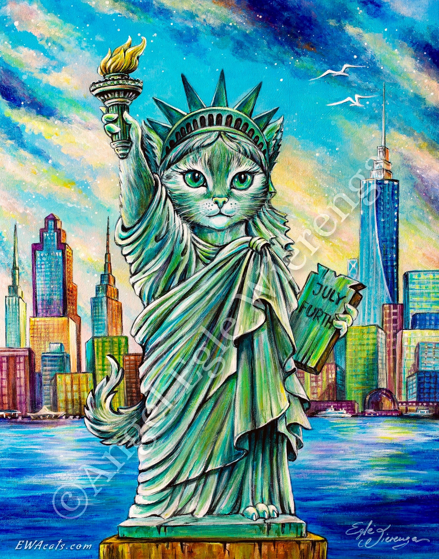 SUPREME MASTER CANVAS  "Statue of Lipurrty" Limited to 5!