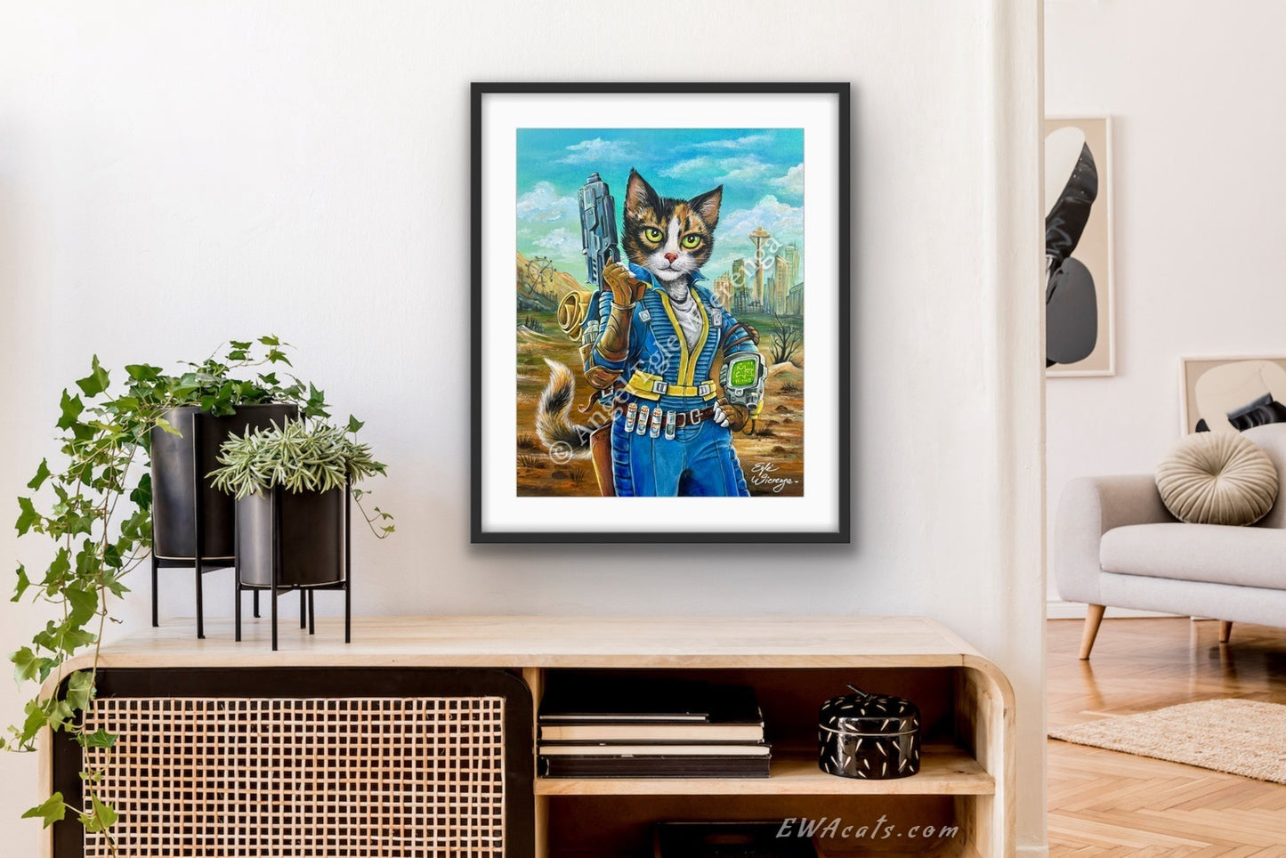 Art Print "Lucy Cat" Inspired by Fallout TV Series