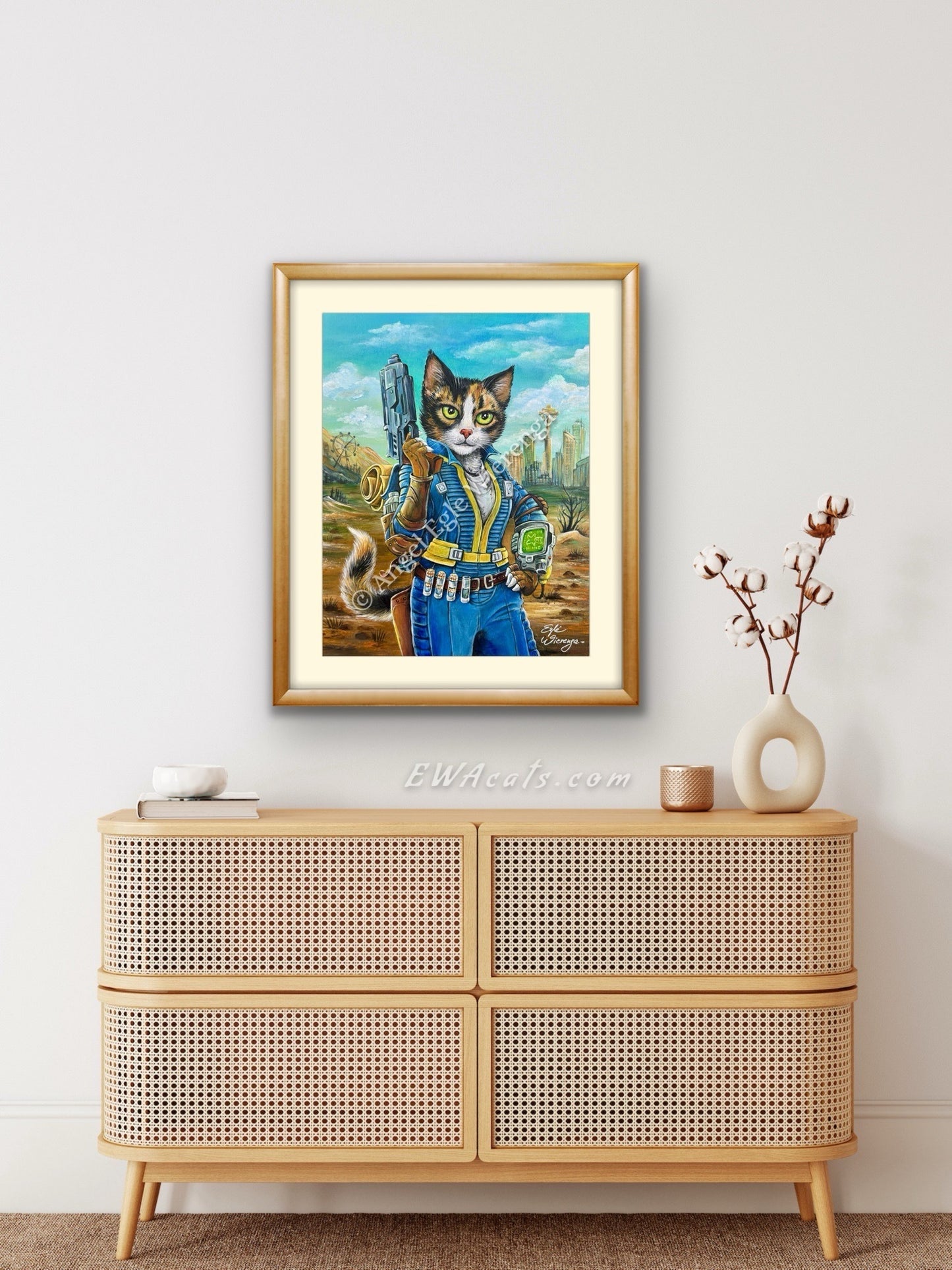 Art Print "Lucy Cat" Inspired by Fallout TV Series