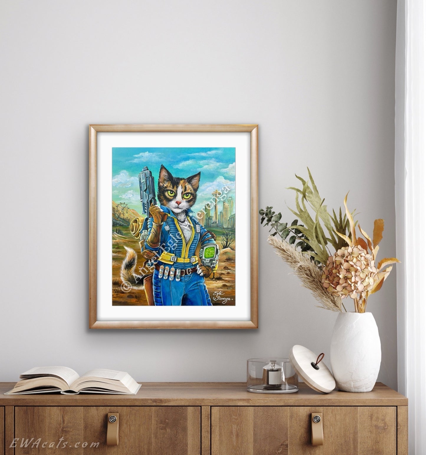 Art Print "Lucy Cat" Inspired by Fallout TV Series