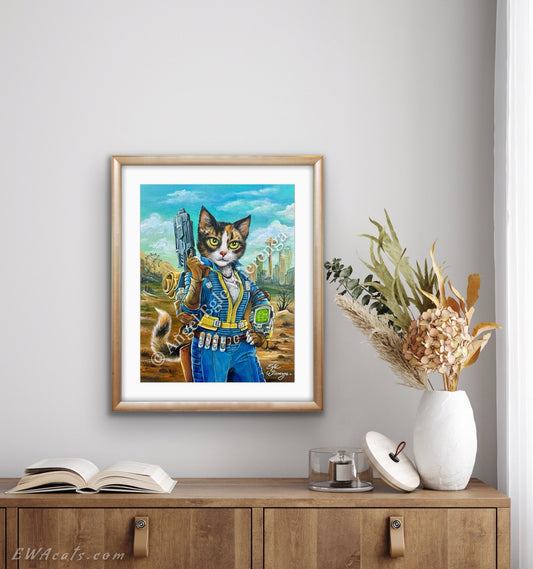 Art Print "Lucy Cat" Inspired by Fallout TV Series