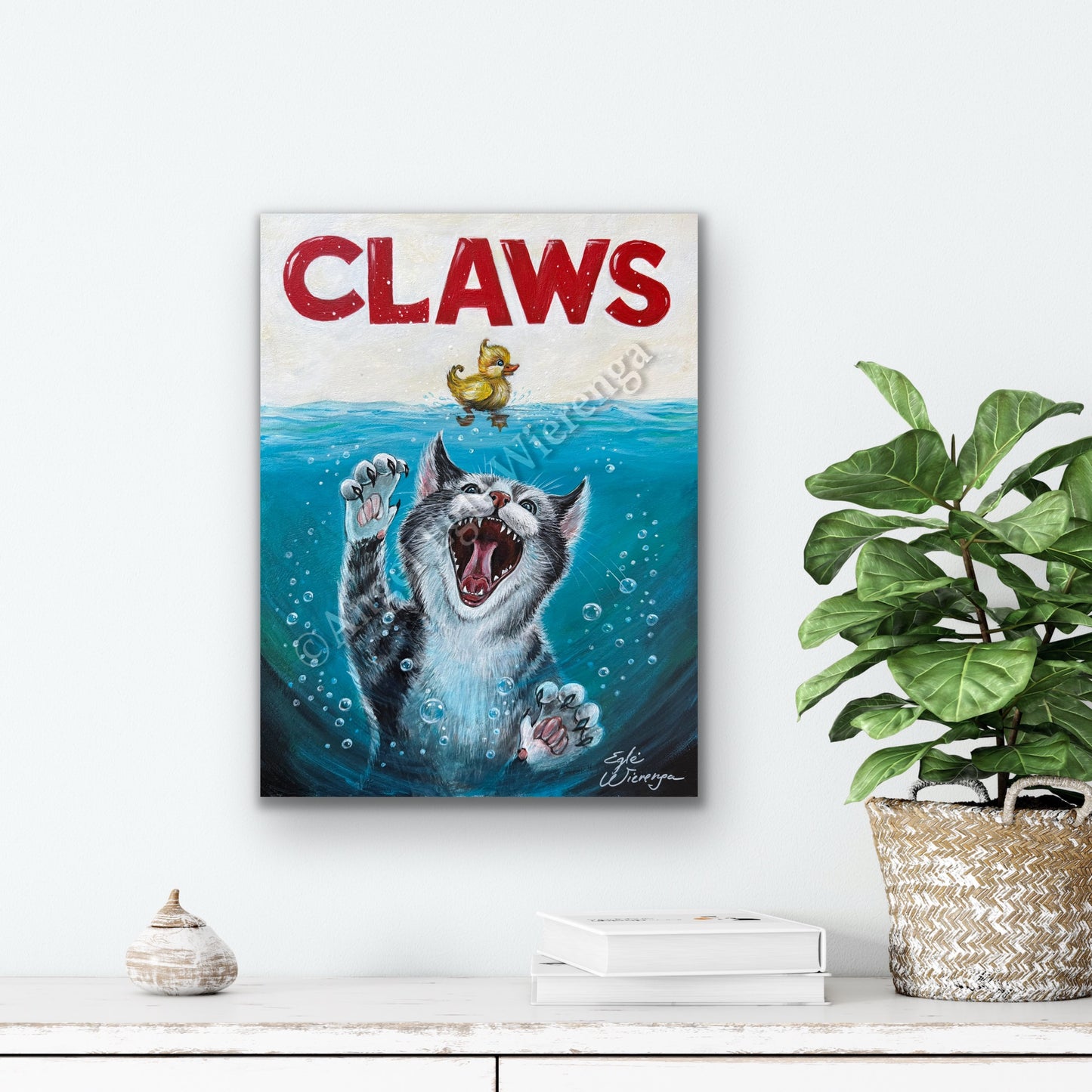 CANVAS "Claws" Inspired movie Jaws Open Edition Canvas Giclee
