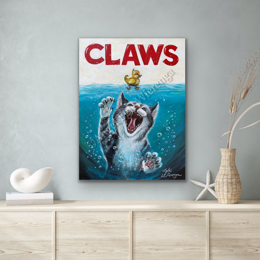 CANVAS "Claws" Inspired movie Jaws Open Edition Canvas Giclee