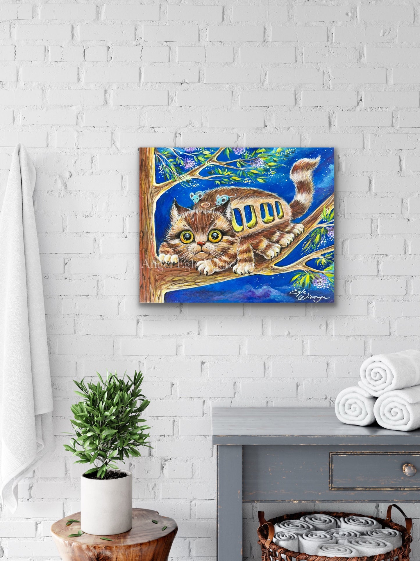 SUPREME MASTER CANVAS "Kittybus"  Limited to 5 only! (Inspired by Studio Ghibli film My Neighbor Totoro)
