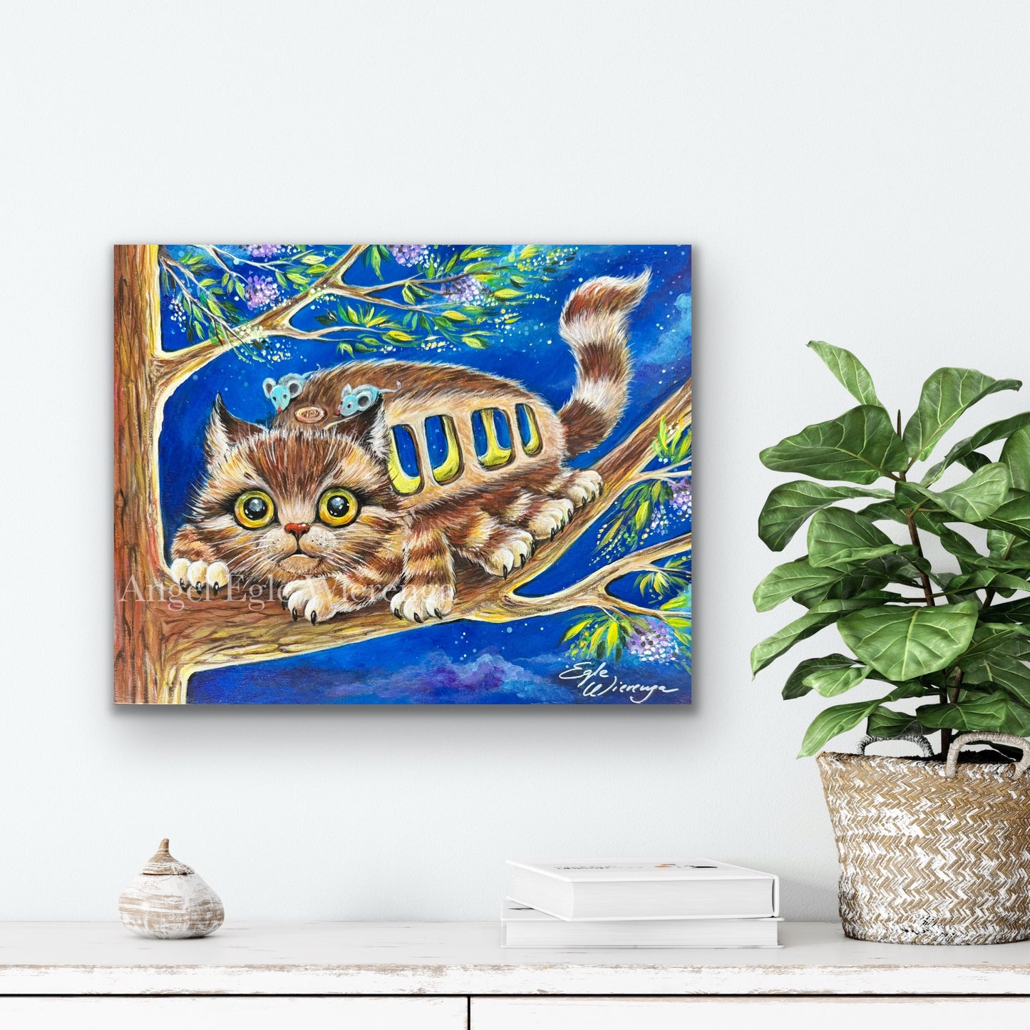 CANVAS "Kittybus" Open Edition Canvas Giclee ((Inspired by Studio Ghibli film My Neighbor Totoro)