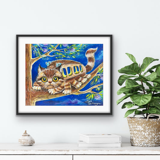 Art Print "Catbus" ((Inspired by Studio Ghibli film My Neighbor Totoro)